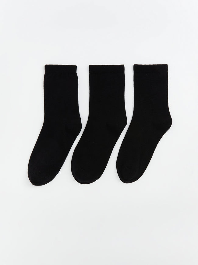 LCW Eco Mixed Women Plain Ankle Socks 3-Pack Hover Image
