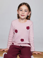 LCW Kids Pink Crew Neck Patterned Girls T-Shirt