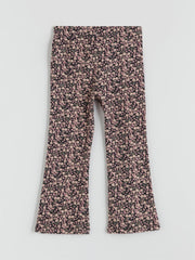 LCW Kids Pink Elastic Waist Bell-Bottomed Girls Leggings