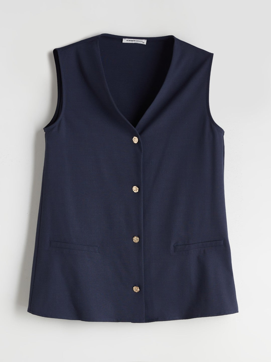 LCW Grace Indigo V-Neck Women Vest