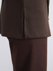 LCW Modest Brown Stand Collar Women Sweatshirt Tunic