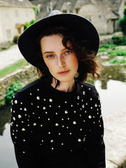 Raşit Bağzibağli X Lc Waikiki Black Stand Collar Metal Applique Women Sweatshirt Tunic