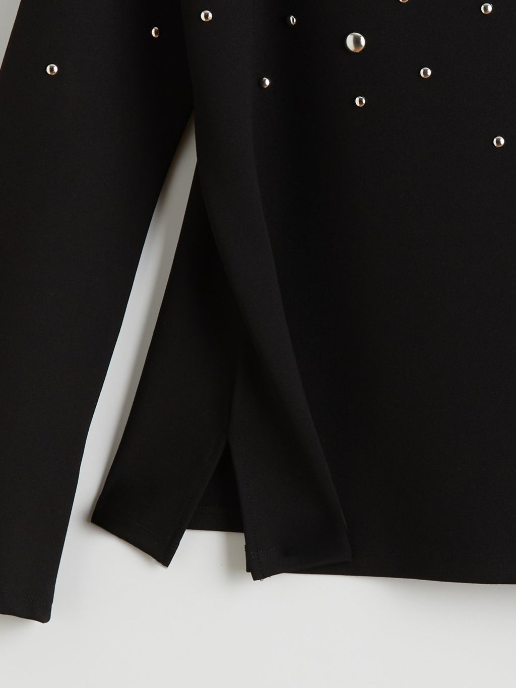 Raşit Bağzibağli X Lc Waikiki Black Stand Collar Metal Applique Women Sweatshirt Tunic