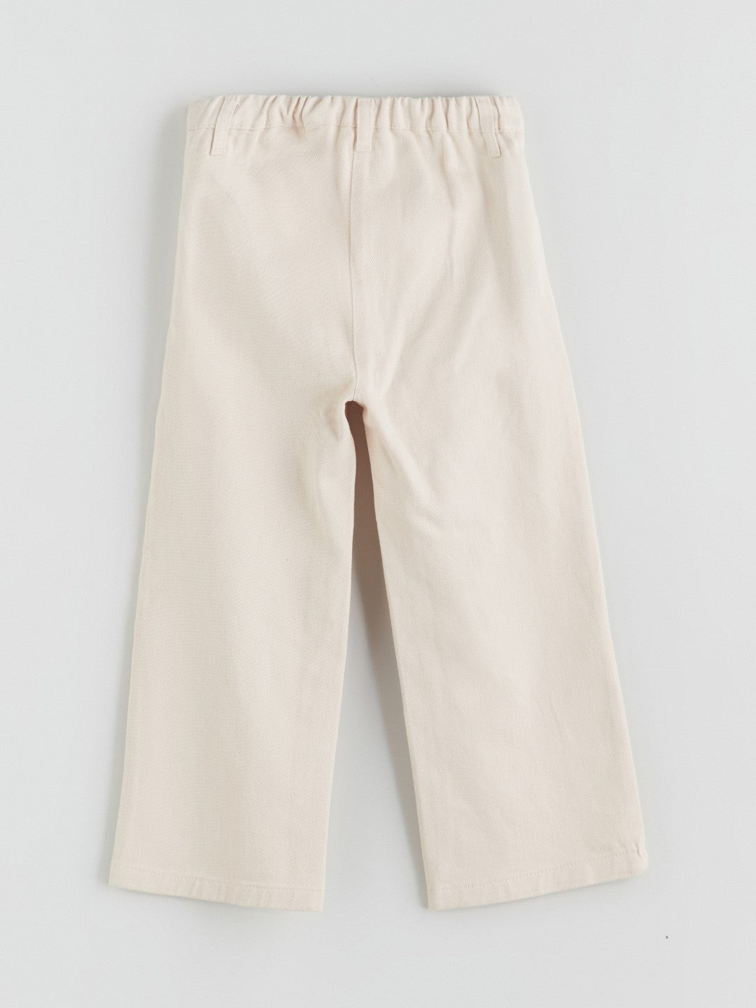 LCW Kids Ecru Elastic Waist Floral GirlS Trousers