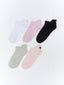 LCW Kids Ecru Bow Embroidered Girls Booties Socks 5-Pack
