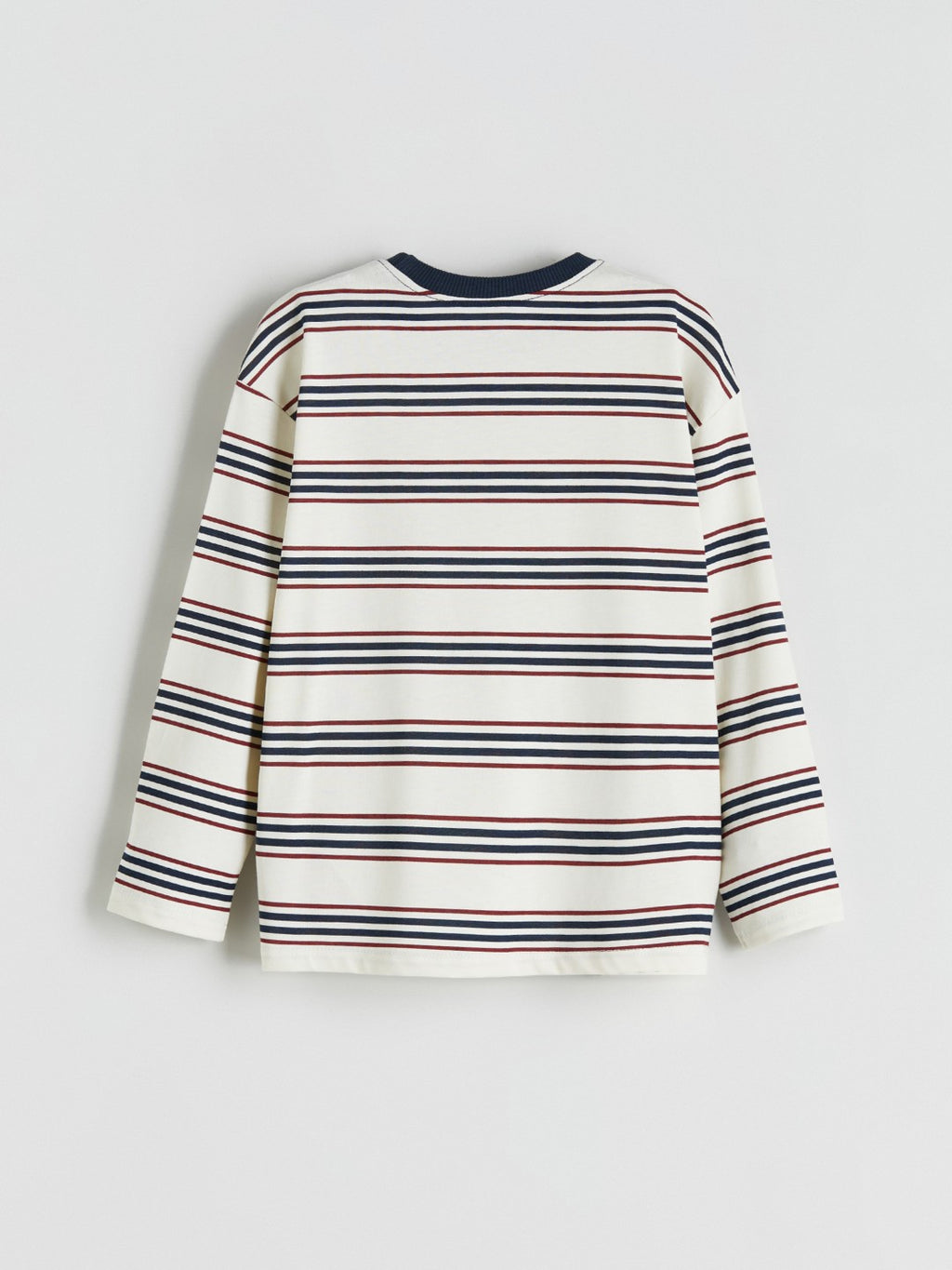 LCW Kids Beige Crew Neck Striped Long Sleeve BoyS T-Shirt