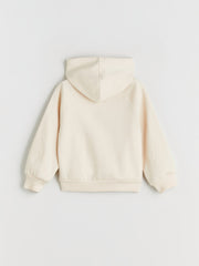 LCW Kids Beige Hooded Girls Zippered Sweatshirt