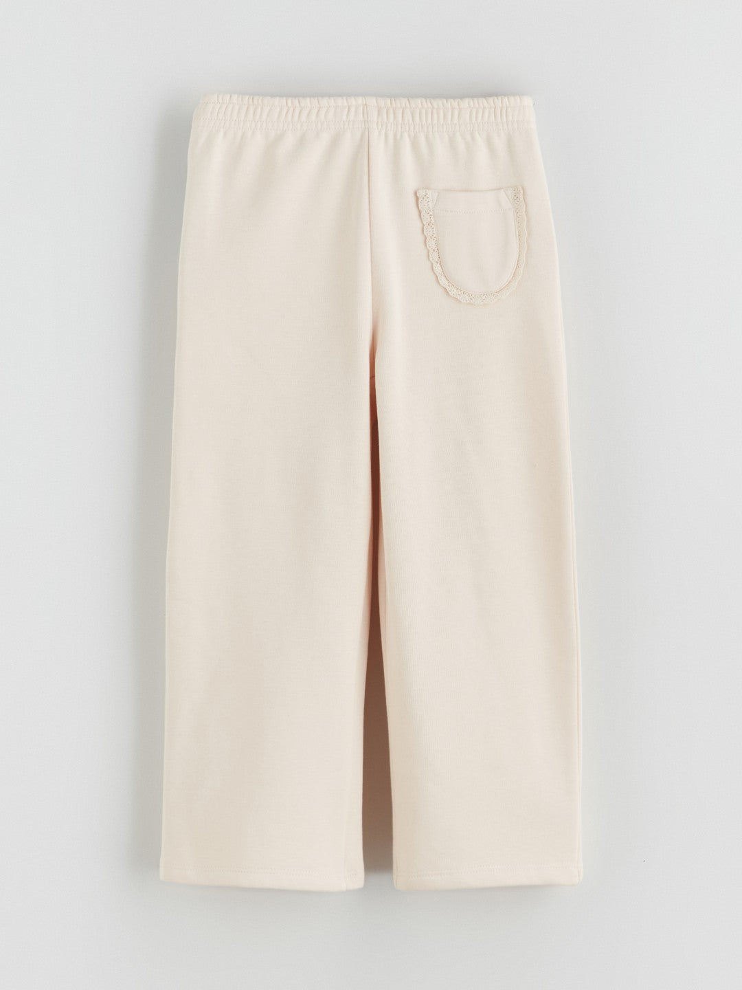 LCW Kids Beige Elastic Waist Basic Girls Tracksuit Bottoms