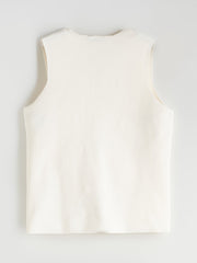 LCW Classic Ecru V-Neck Stoned Women Knit Vest