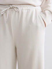 Xside Beige Elastic Waist Wide Leg Women Tracksuit Bottoms