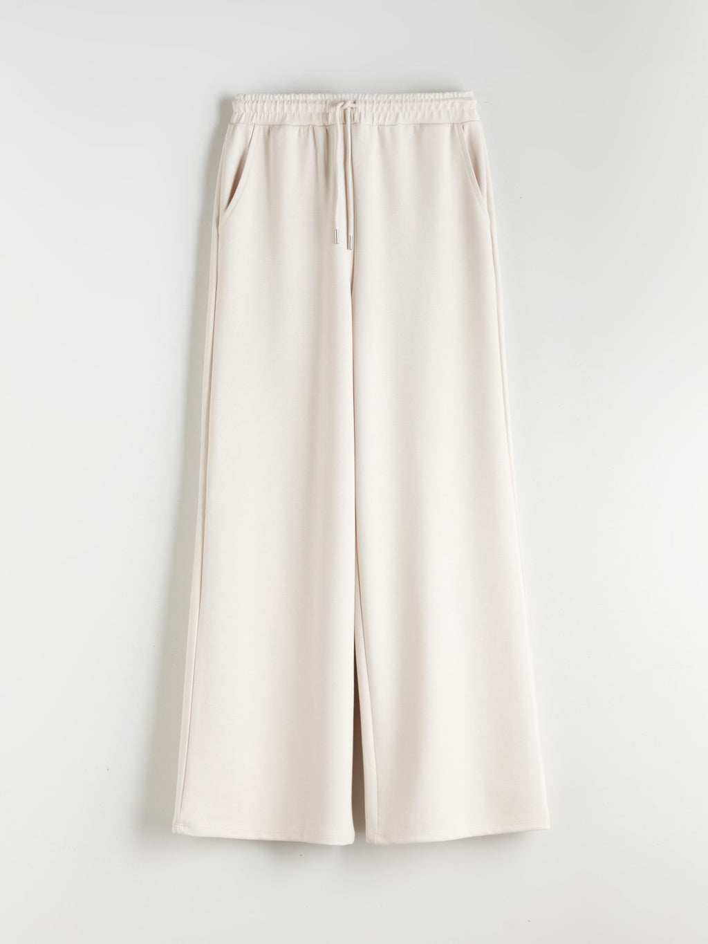 Xside Beige Elastic Waist Wide Leg Women Tracksuit Bottoms