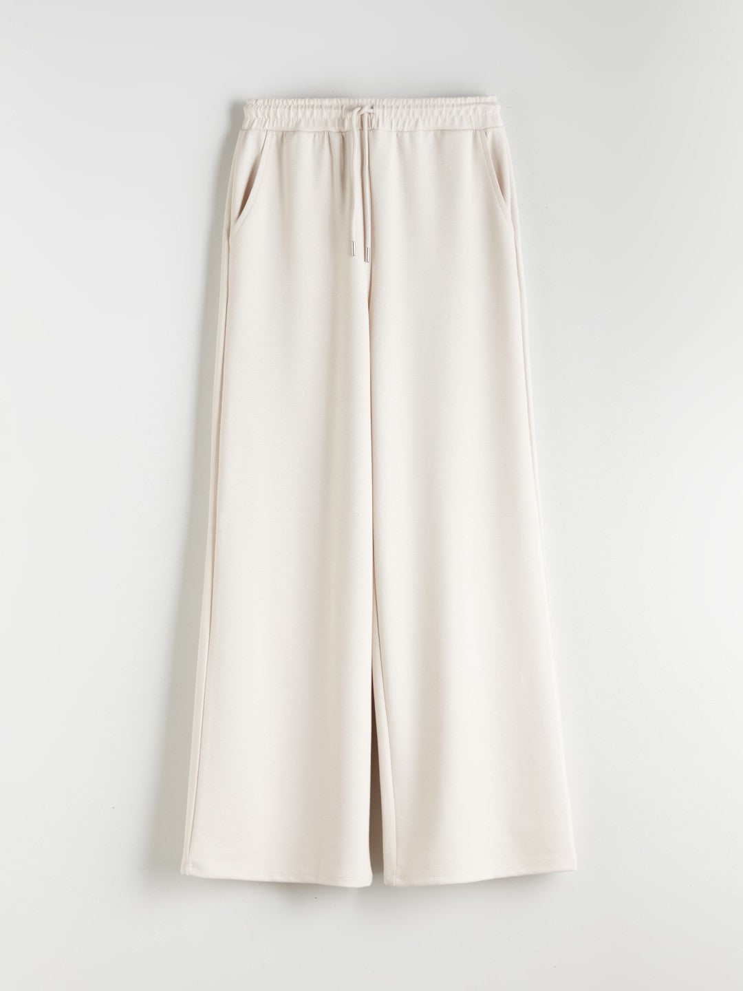 Xside Beige Elastic Waist Wide Leg Women Tracksuit Bottoms