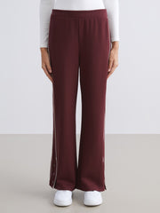 LCW Modest Burgundy Elastic Waist Women Tracksuit Bottoms