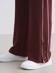 LCW Modest Burgundy Elastic Waist Women Tracksuit Bottoms