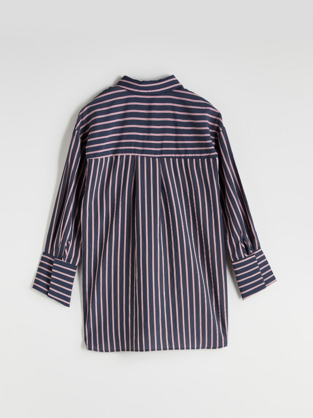 LCW Modest Navy Blue Striped Oversize Women Shirt Tunic
