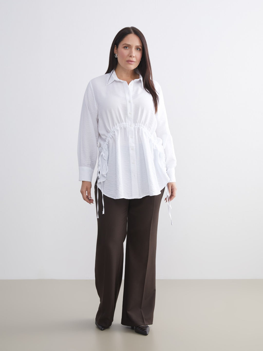 LCW Classic Women Shirt Tunic With Tie Detail