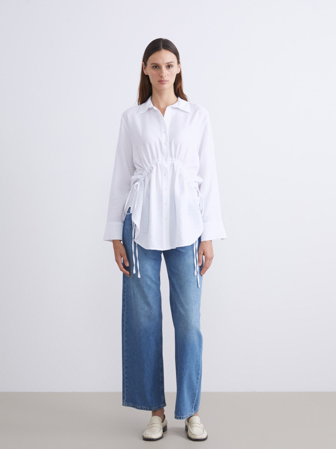 LCW Classic Women Shirt Tunic With Tie Detail