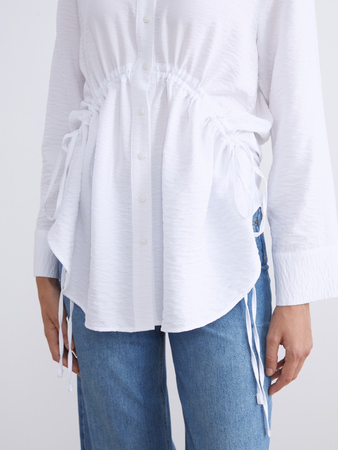 LCW Classic Women Shirt Tunic With Tie Detail