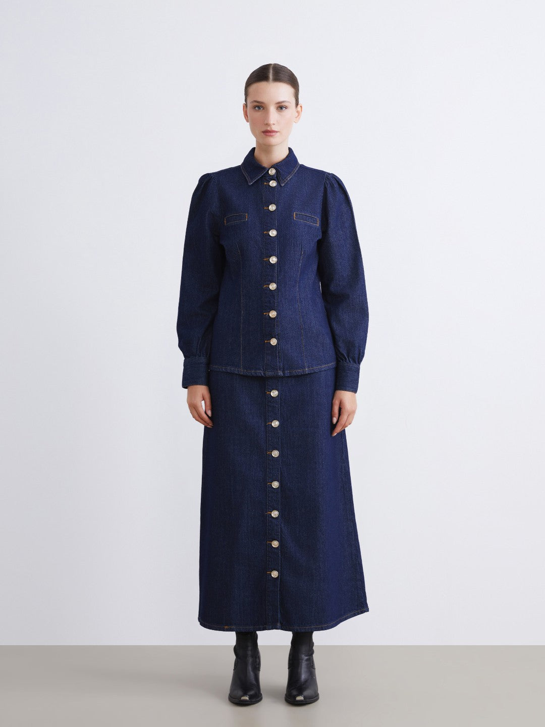 Raşit Bağzibağli X Lc Waikiki Indigo Shirt Collar Women Jean Jacket