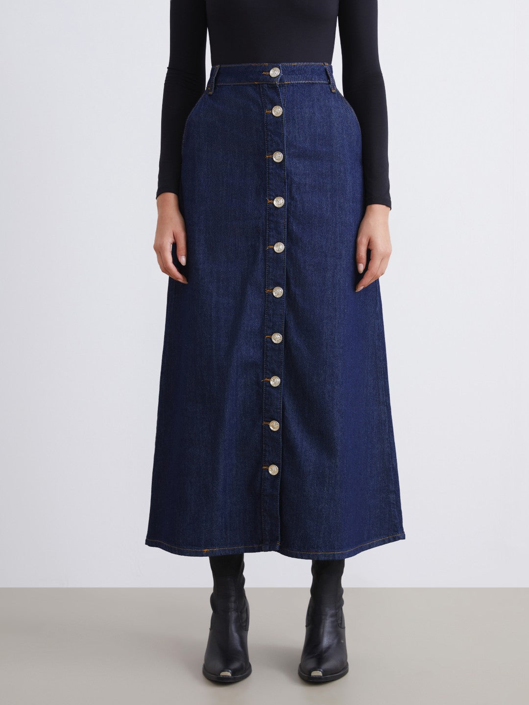 Raşit Bağzibağli X Lc Waikiki Indigo Standard Fit A-Cut Jean Skirt