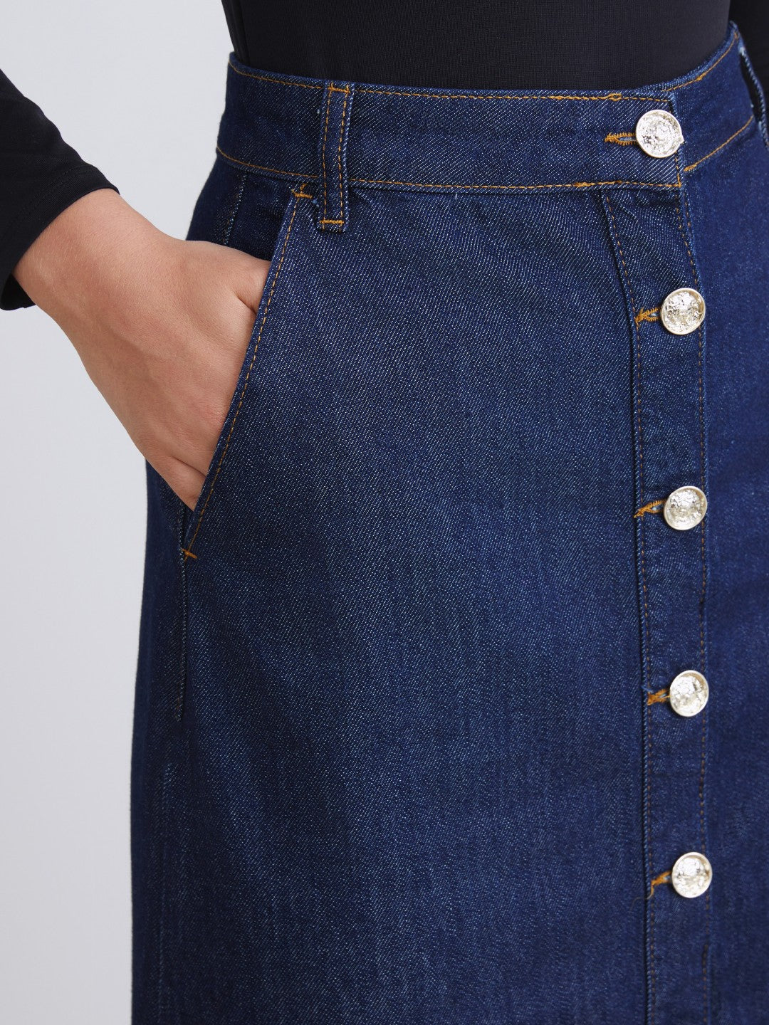 Raşit Bağzibağli X Lc Waikiki Indigo Standard Fit A-Cut Jean Skirt