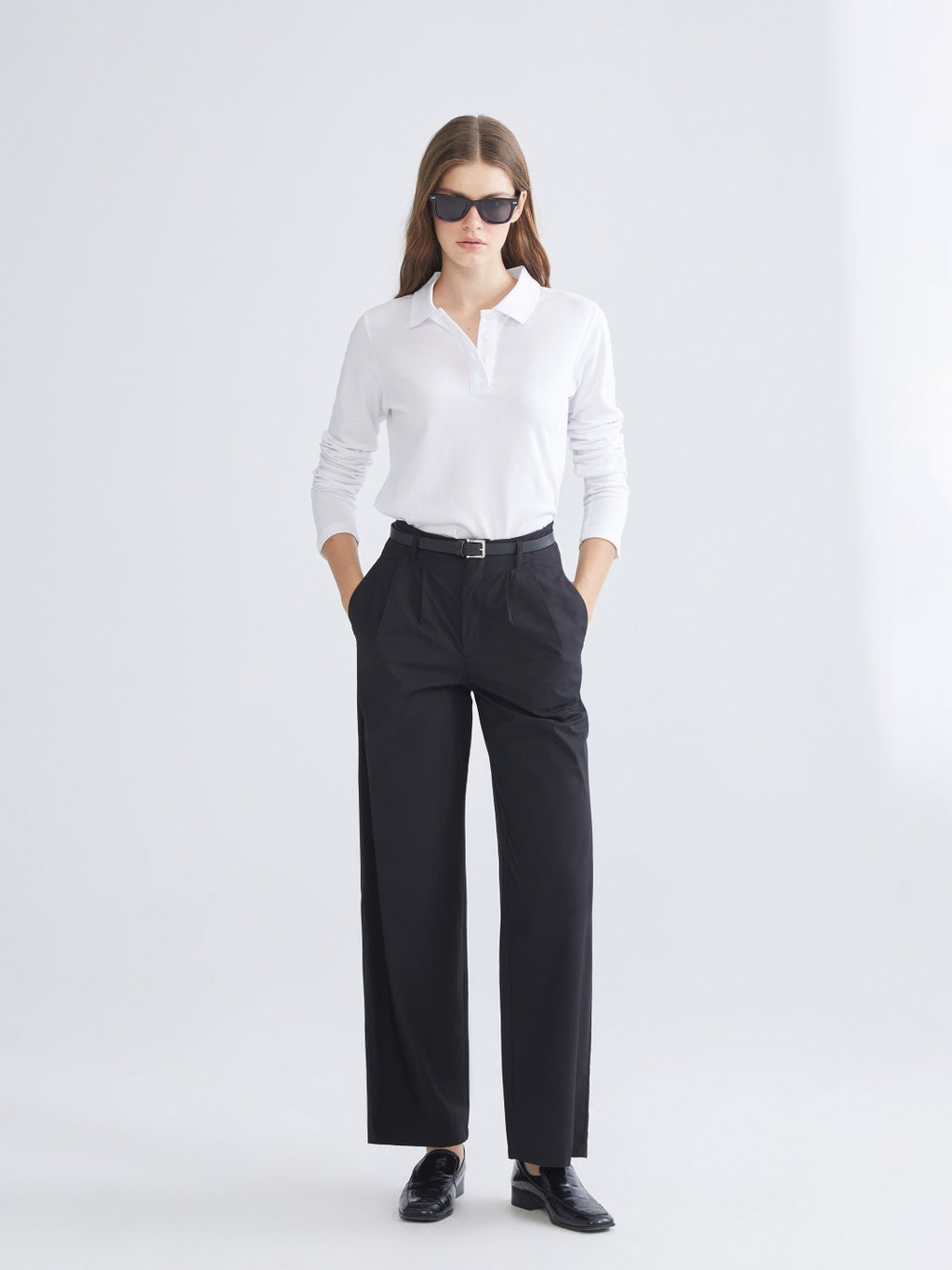 Xside White Polo Neck Pique Women T-Shirt