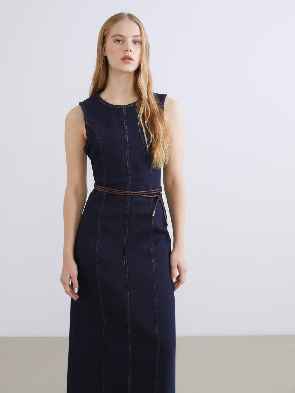 Xside Crew Neck Denim Dress