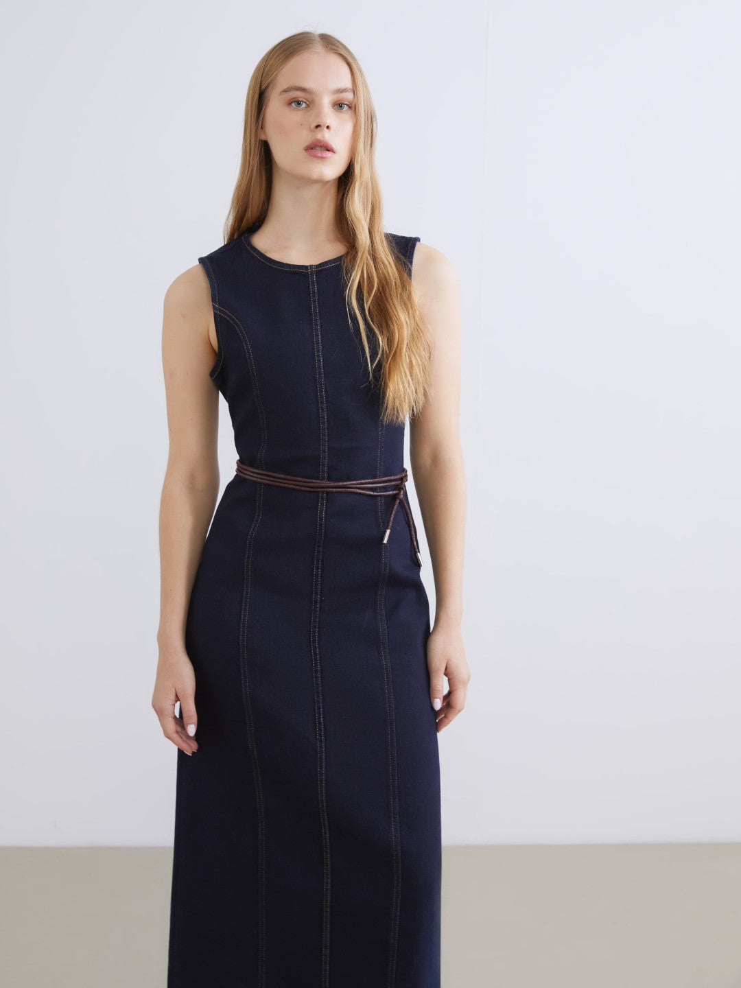 Xside Crew Neck Denim Dress