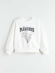 LCW Kids Crew Neck Printed Girls Sweatshirt