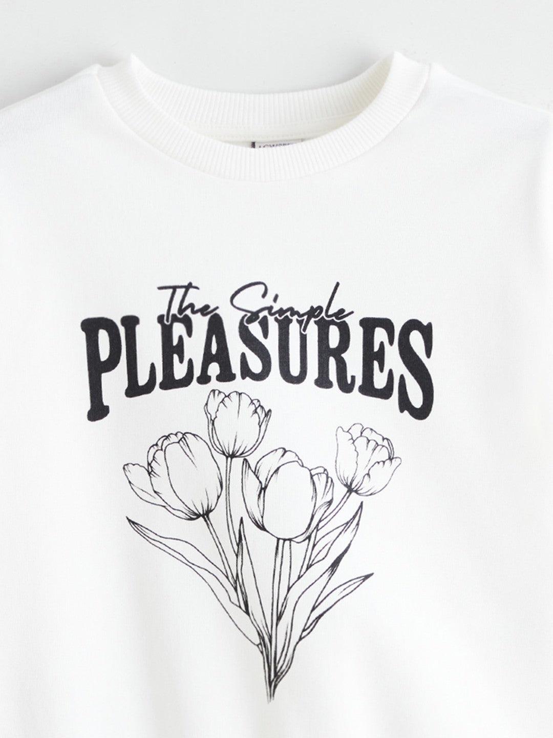 LCW Kids Crew Neck Printed Girls Sweatshirt