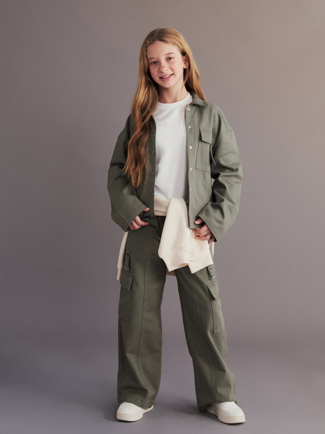 LCW Kids Girl Khaki Cargo Trousers Hover Image