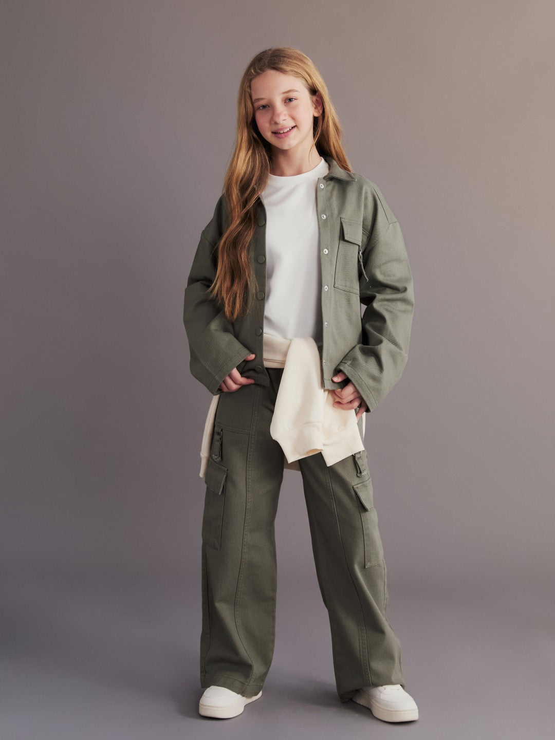 LCW Kids Girl Khaki Cargo Trousers