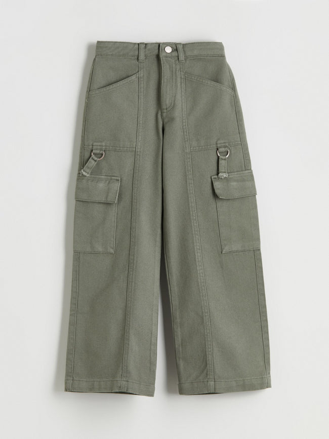 LCW Kids Girl Khaki Cargo Trousers Main Image