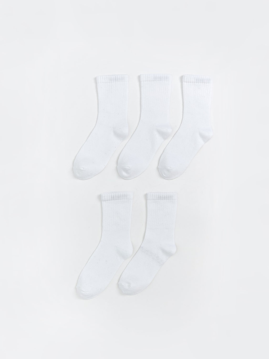 LCW Kids White Basic Girls Ankle Socks 5-Pack