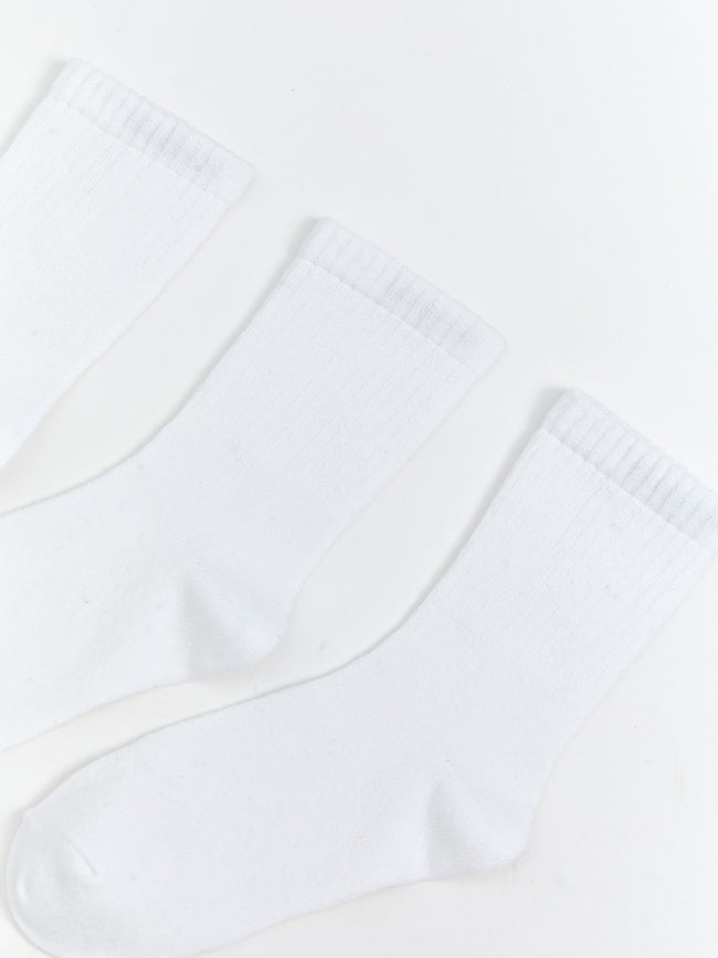 LCW Kids White Basic Girls Ankle Socks 5-Pack Main Image