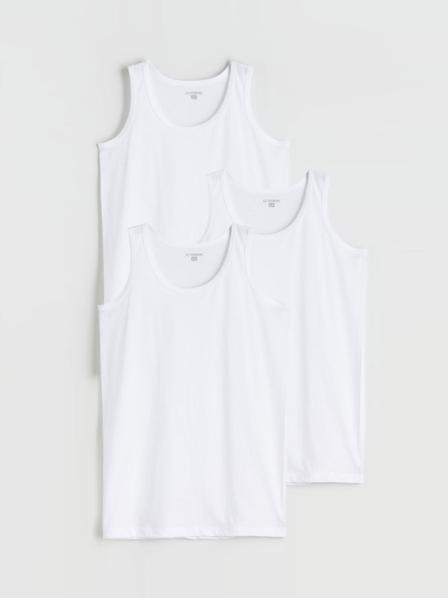 LCW Kids White Crew Neck Boys Undershirt 3-Pack Hover Image