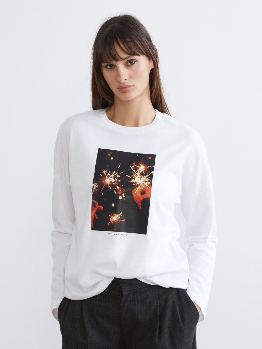 LCW Vision Crew Neck Printed Oversize Women T-Shirt