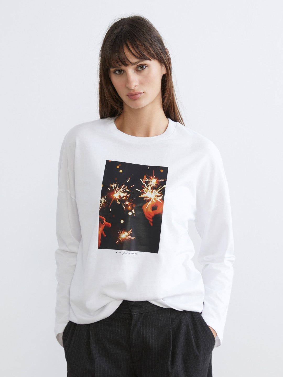 LCW Vision Crew Neck Printed Oversize Women T-Shirt