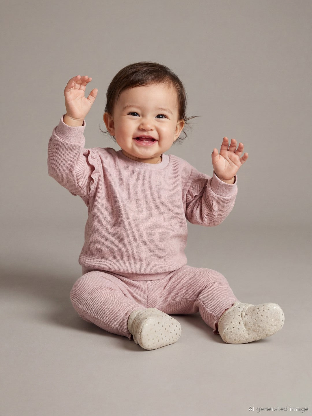 LCW Baby Crew Neck Basic Girls Sweatshirt And Leggings