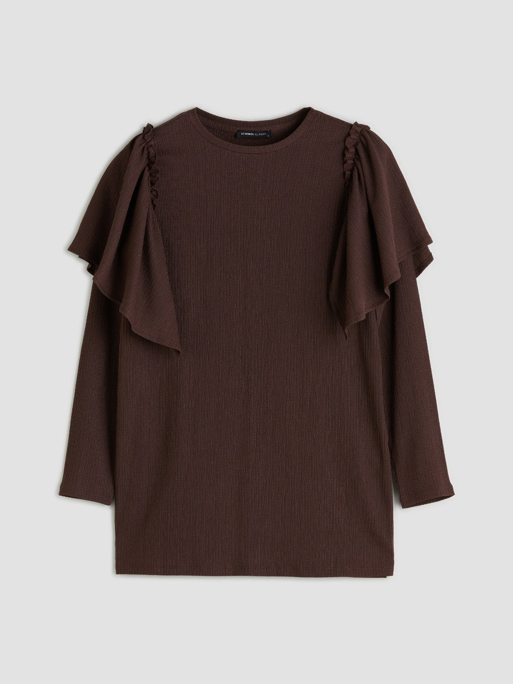 LCW Basic Crew Neck Frilled Women Tunic