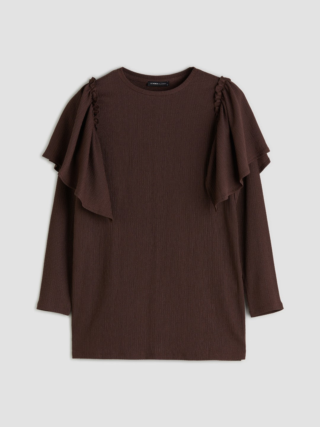 LCW Basic Crew Neck Frilled Women Tunic