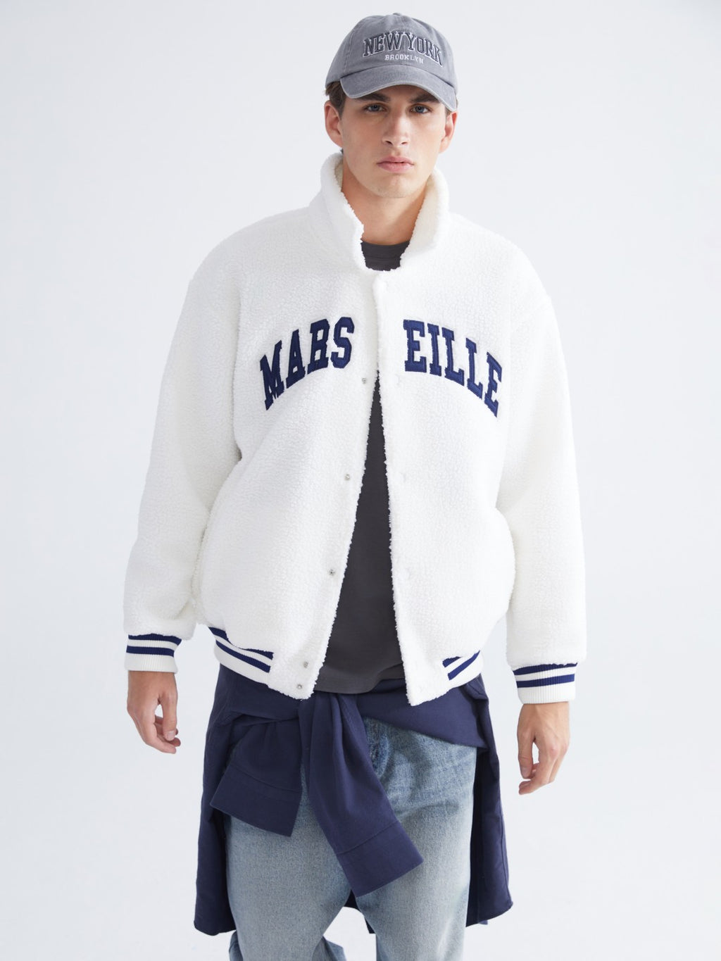 Xside Standard Fit Polo Neck Plush Men Cardigan