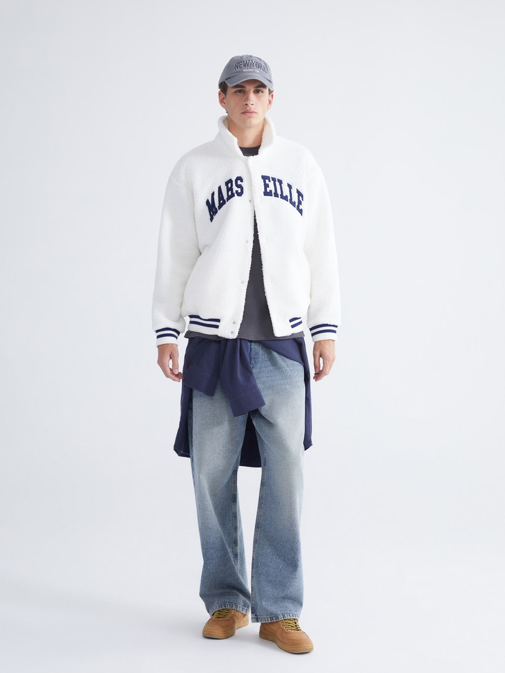 Xside Standard Fit Polo Neck Plush Men Cardigan