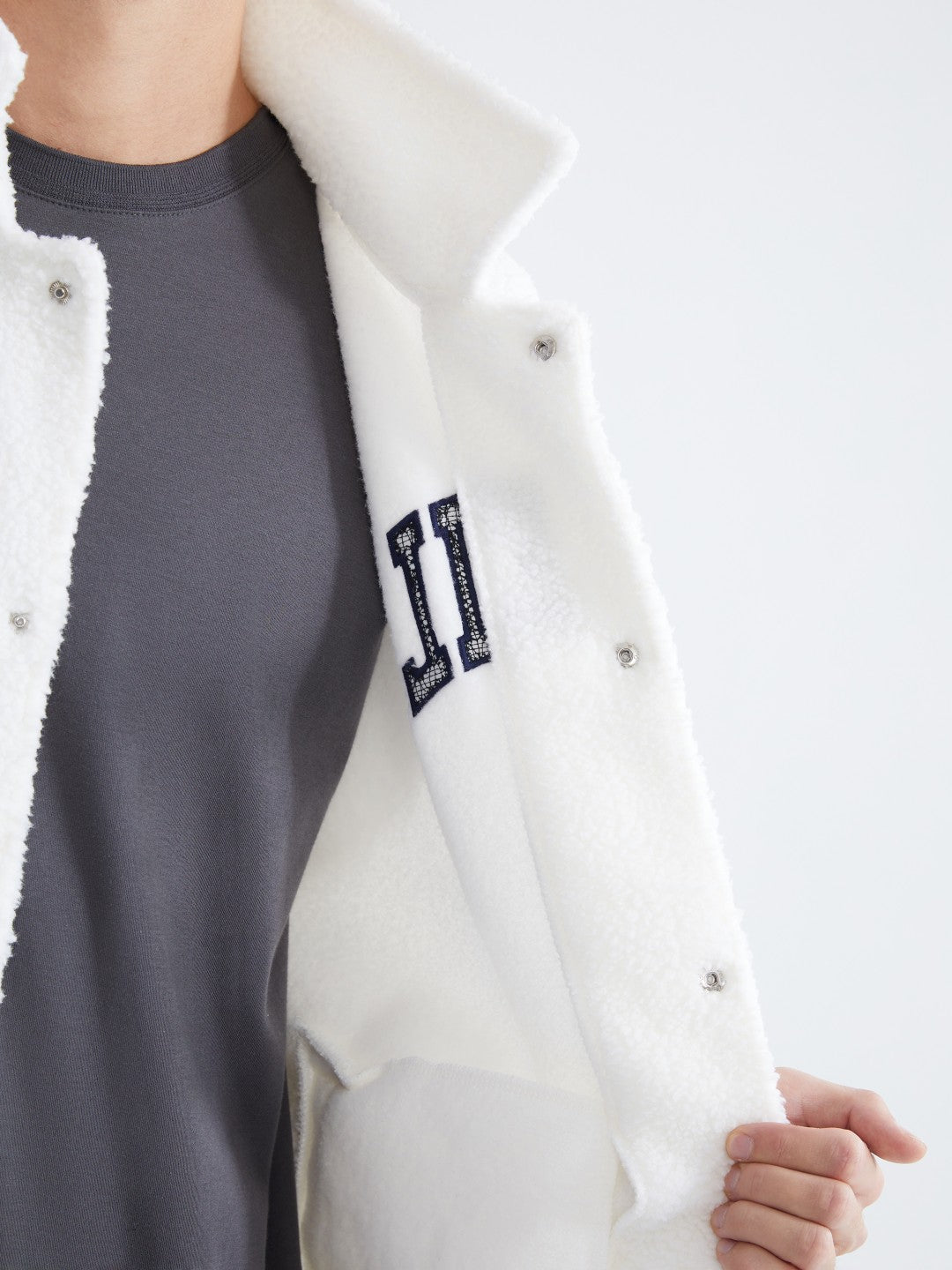 Xside Standard Fit Polo Neck Plush Men Cardigan