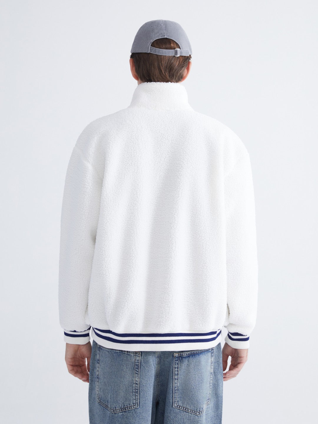 Xside Standard Fit Polo Neck Plush Men Cardigan