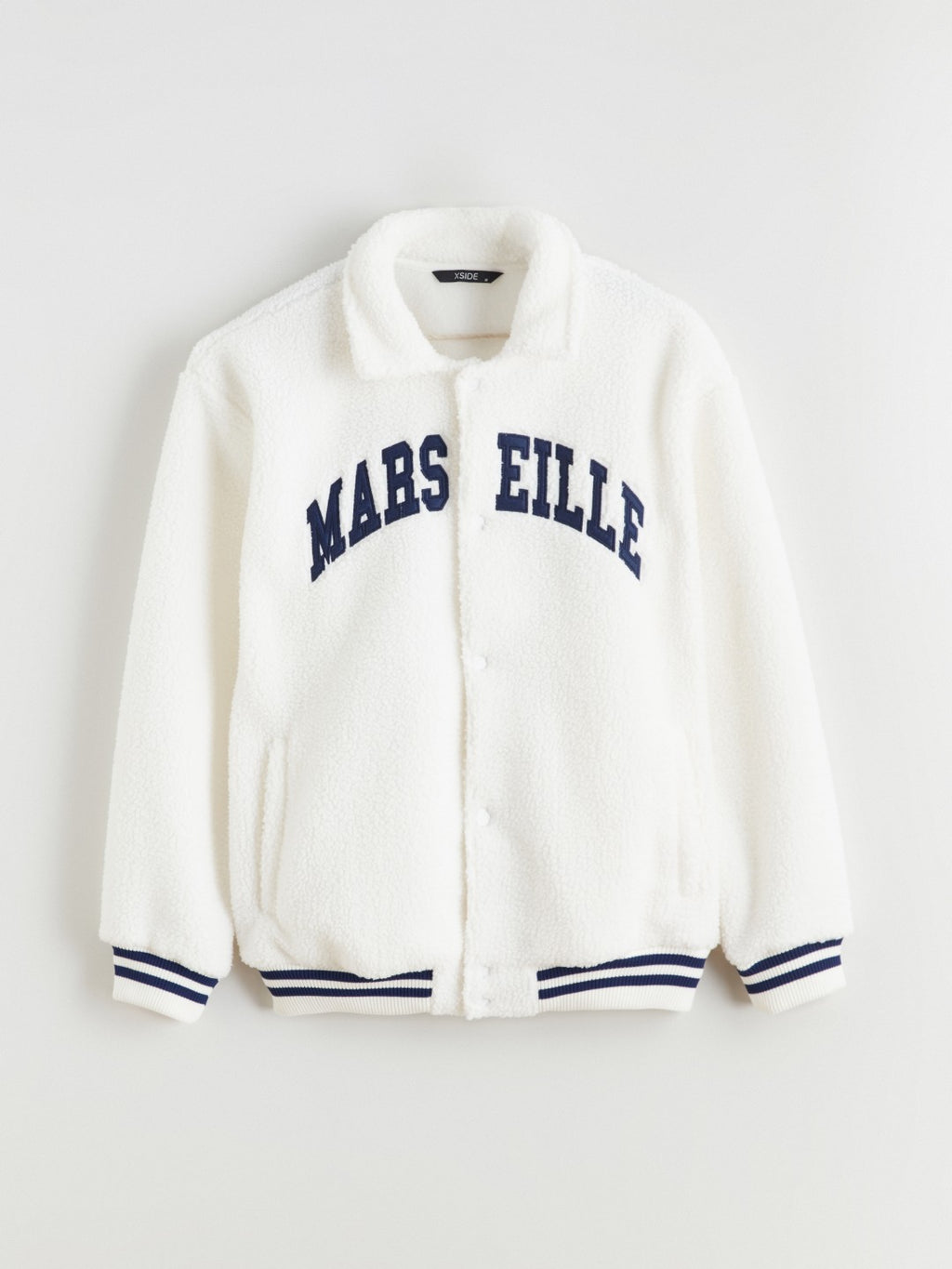 Xside Standard Fit Polo Neck Plush Men Cardigan