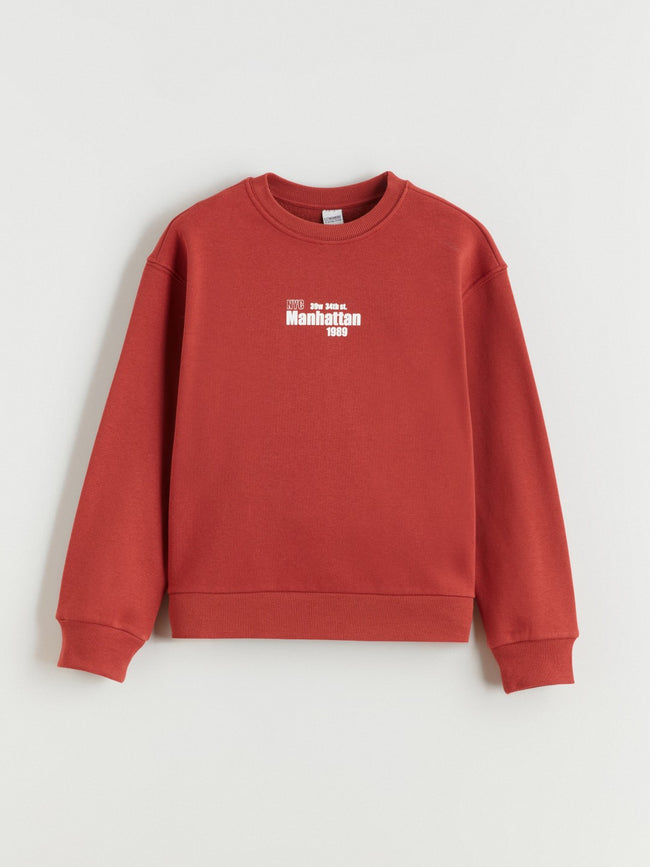 LCW Kids Crew Neck Printed Girls Thick Sweatshirt Hover Image