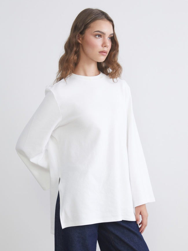 LCW Modest Crew Neck Oversize Women Tunic Hover Image