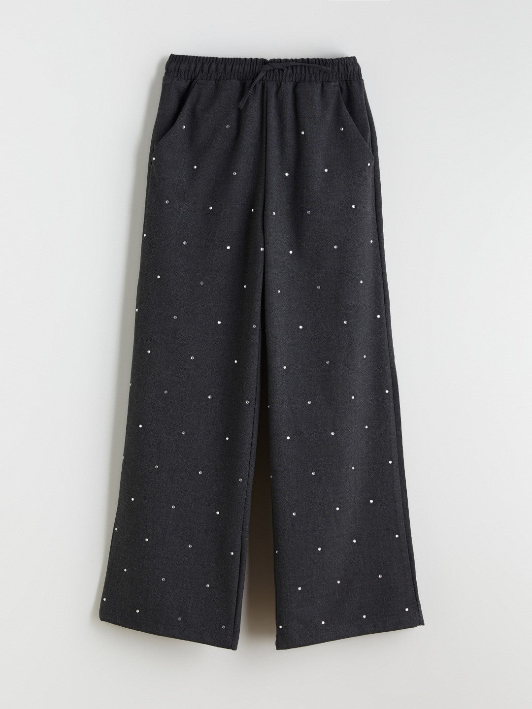 LCW Kids Elastic Waist Rhinestone Embellished Girls Trousers