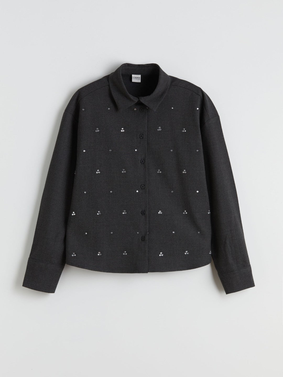 LCW Kids Rhinestone Embellished Girls Shirt